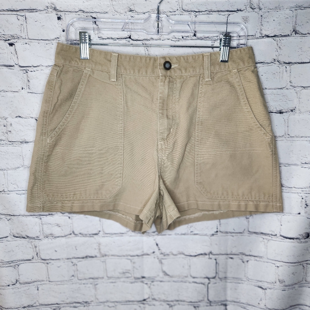 Patagonia Women's Organic Cotton Khaki Cargo Style Shorts Size 10‎